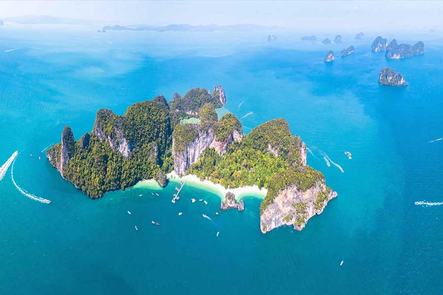 Coral and reef fish near Krabi's offshore islands