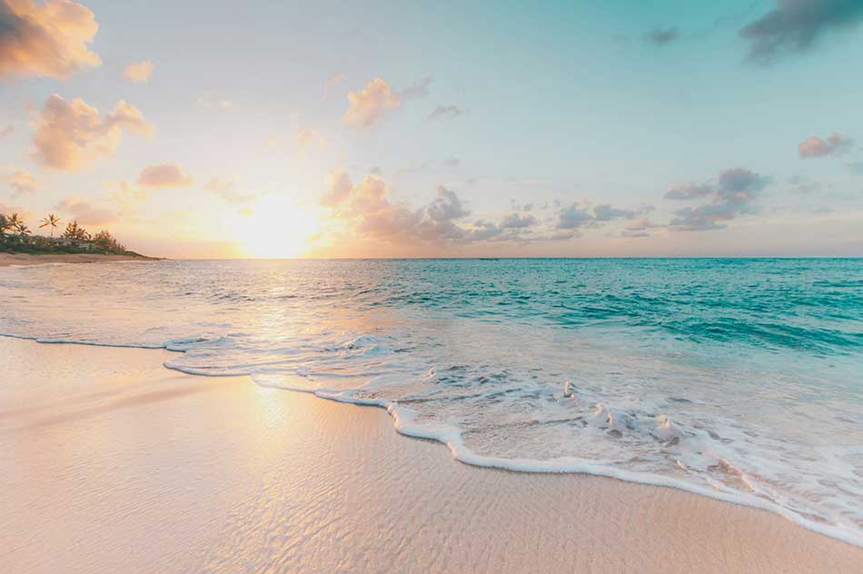 Bright turquoise sea ideal for water sports